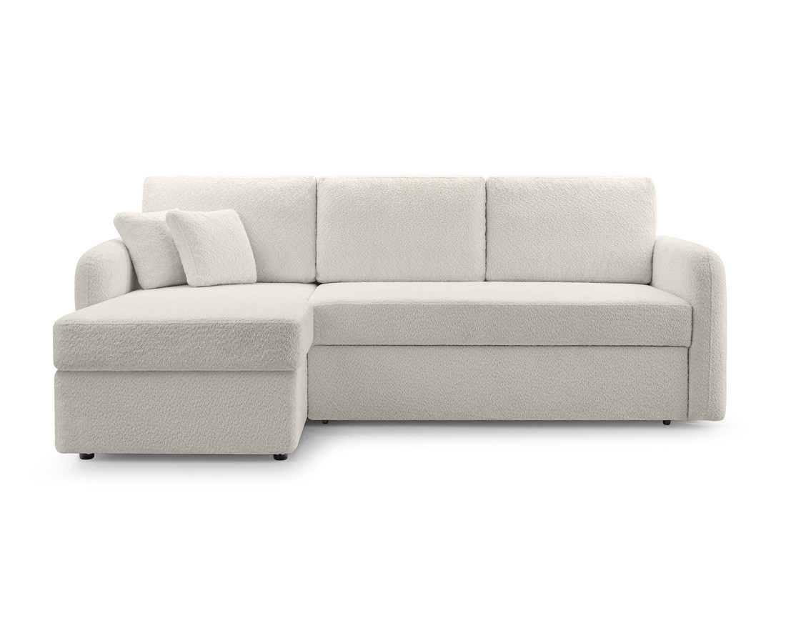 Canapé d'angle 4 places convertible en tissu bouclette Pocatello