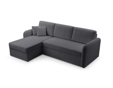 Canapé d'angle 4 places convertible en tissu bouclette Pocatello