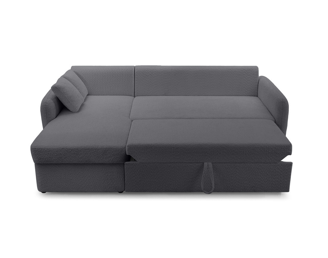 Canapé d'angle 4 places convertible en tissu bouclette Pocatello