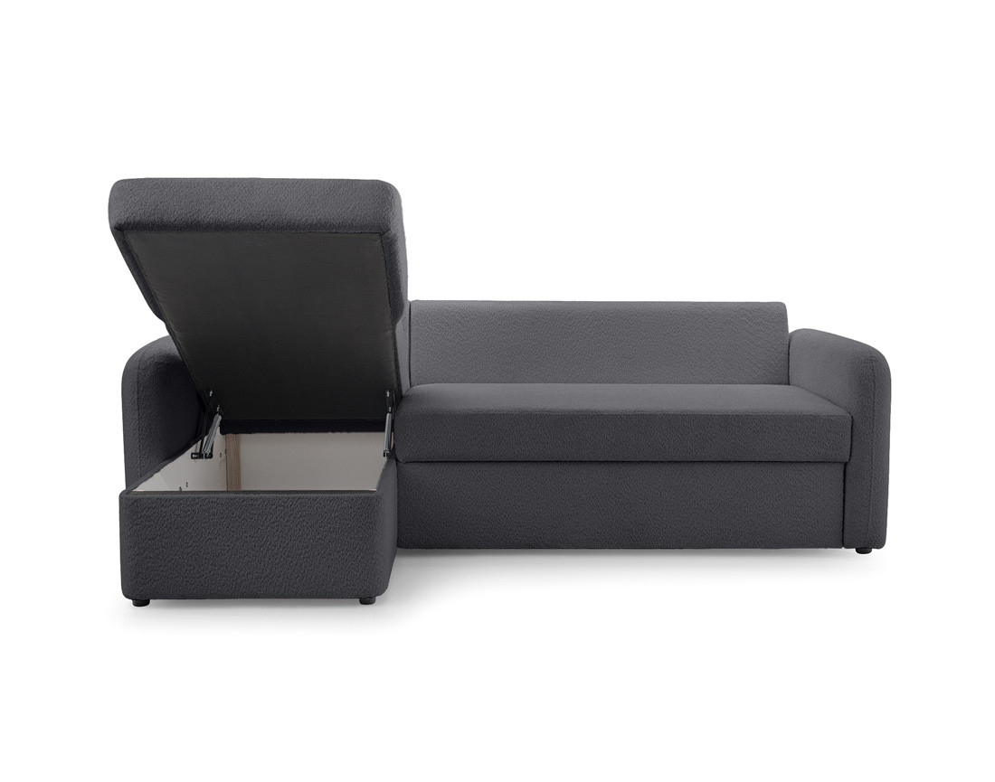 Canapé d'angle 4 places convertible en tissu bouclette Pocatello