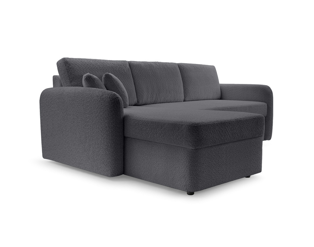 Canapé d'angle 4 places convertible en tissu bouclette Pocatello