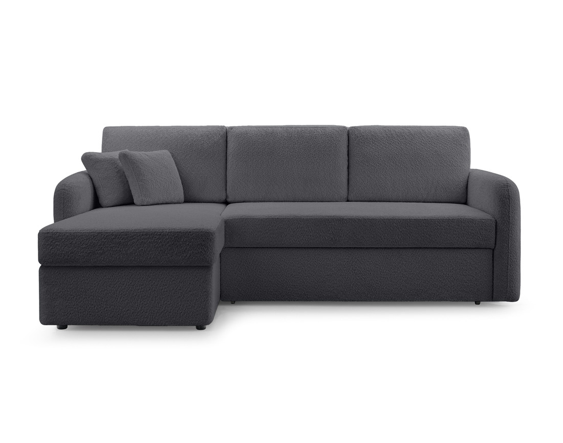 Canapé d'angle 4 places convertible en tissu bouclette Pocatello