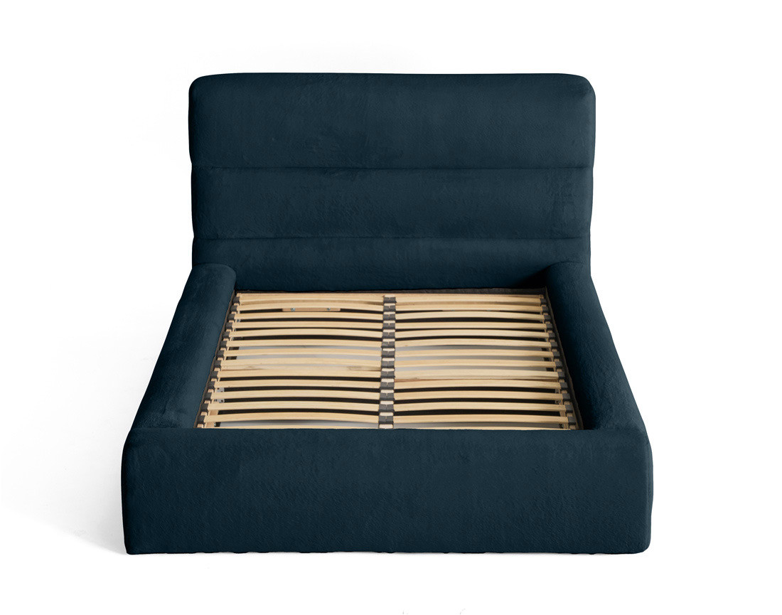 Lit coffre 160x200 cm sommier inclus en fausse fourrure Sunset