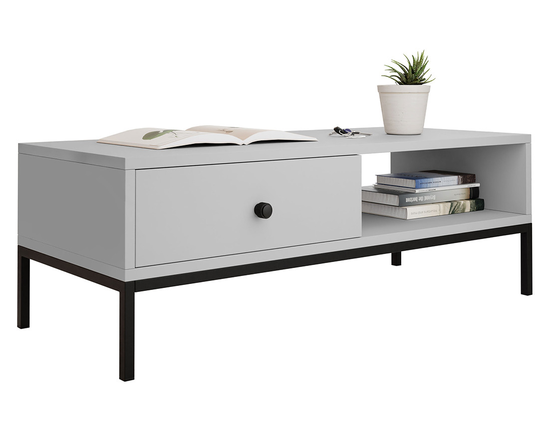 Table basse 1 tiroir et 1 niche 90 cm Filipo