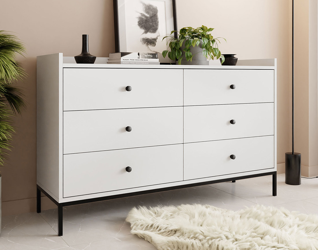 Commode blanc 130 cm Filipo