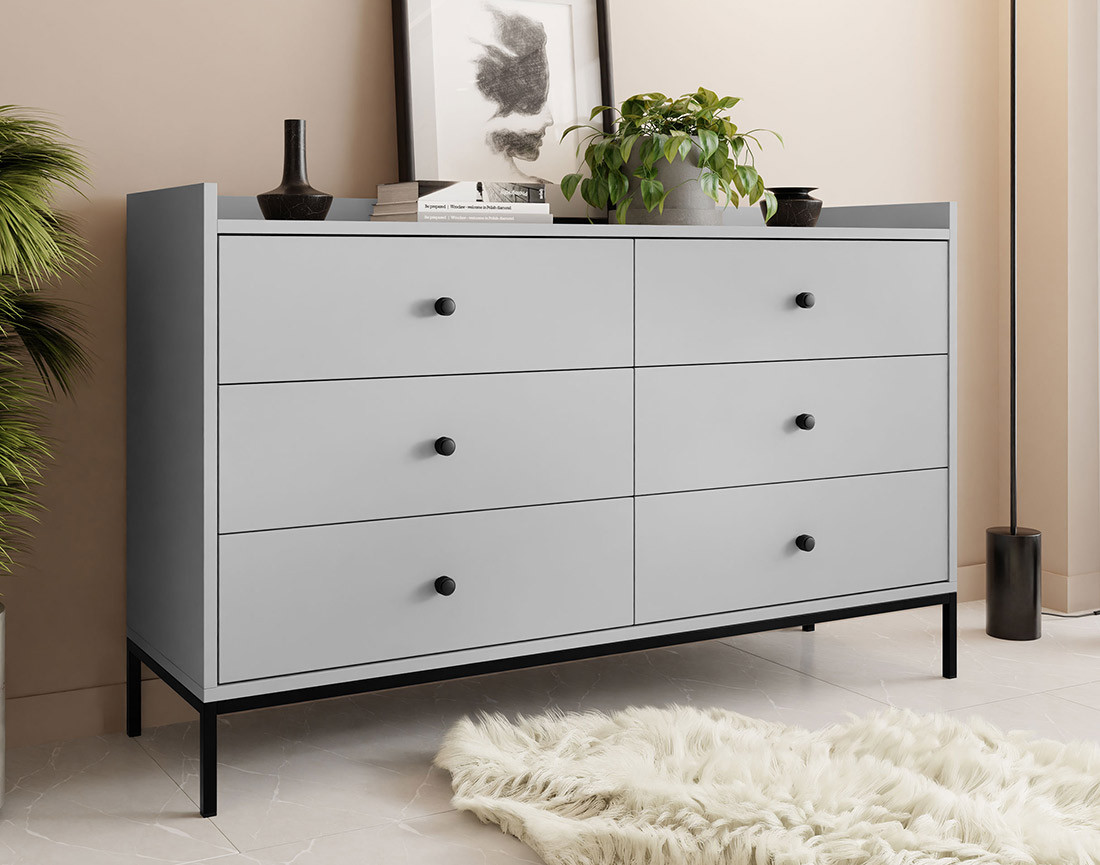 Commode gris 130 cm Filipo