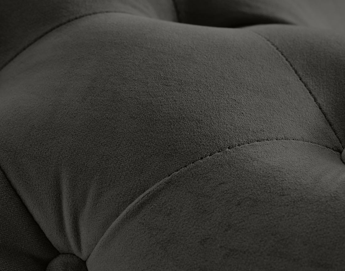 Canapé 2 places chesterfield en velours pieds en métal doré Camden