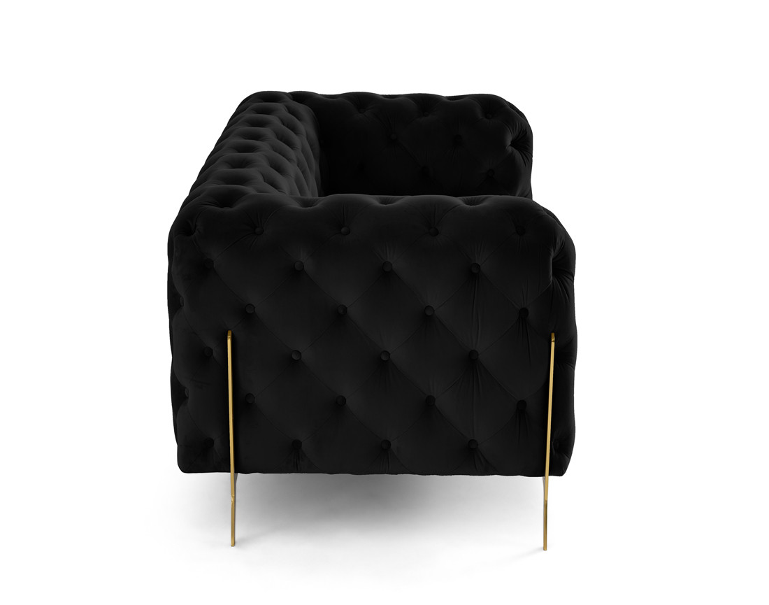 Canapé 2 places chesterfield en velours pieds en métal doré Camden