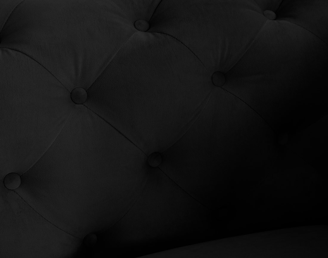 Fauteuil chesterfield en velours pieds en métal doré Camden