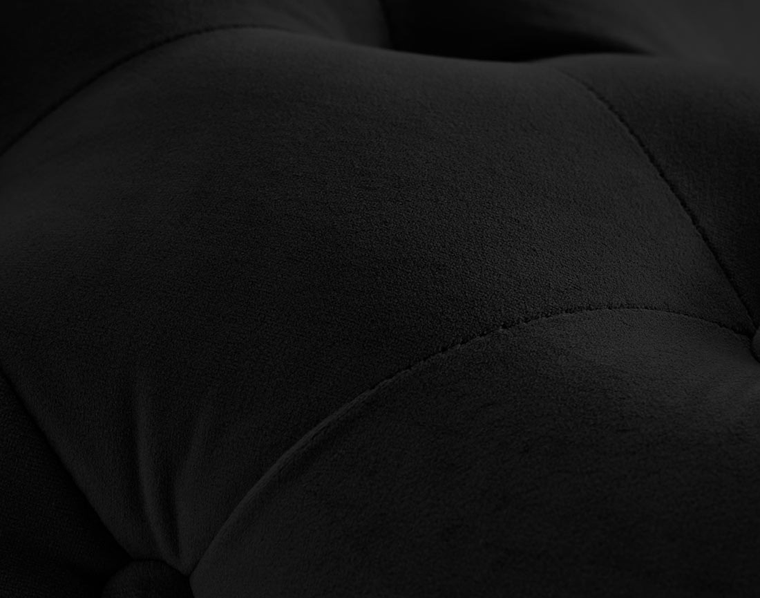 Fauteuil chesterfield en velours pieds en métal doré Camden