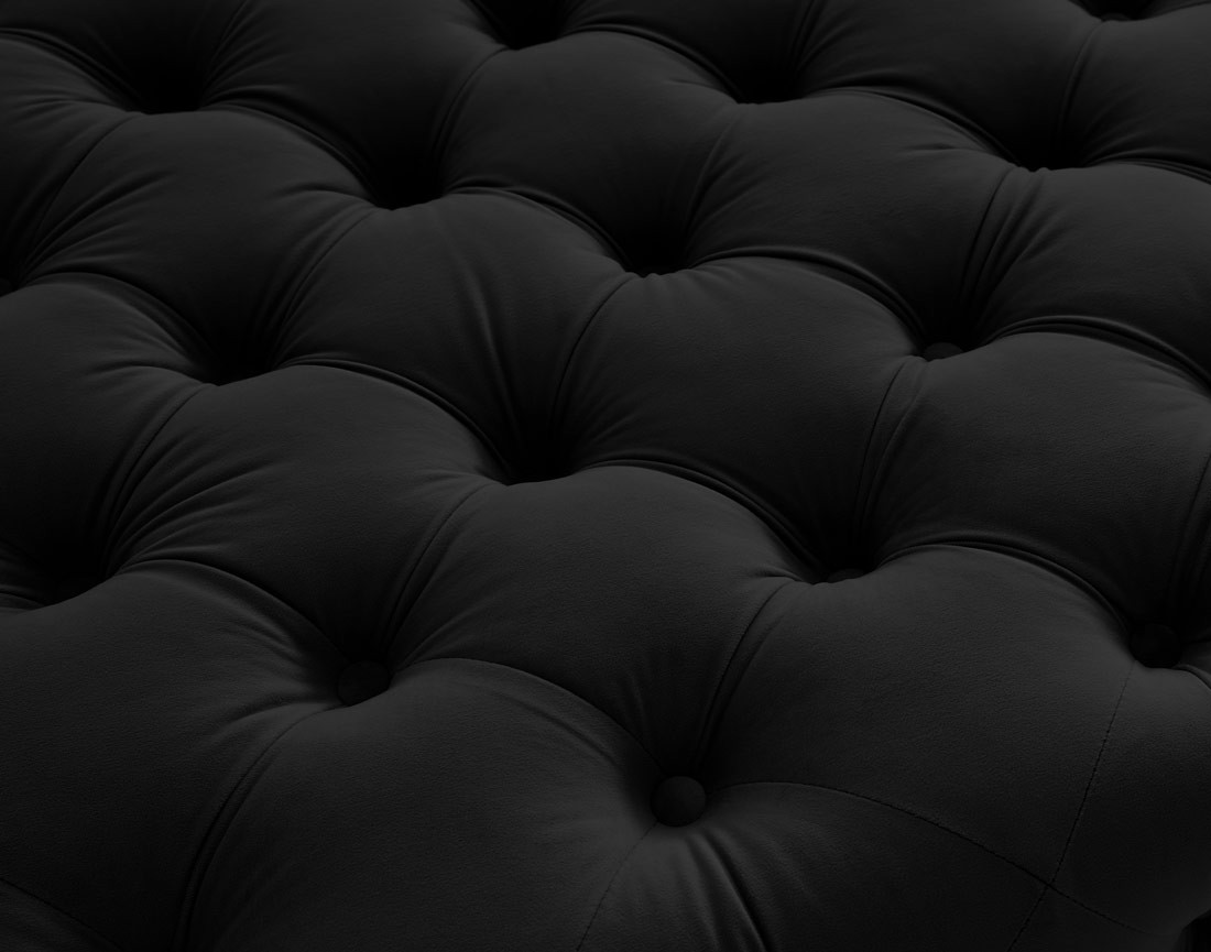 Pouf chesterfield en velours pieds en métal doré Camden