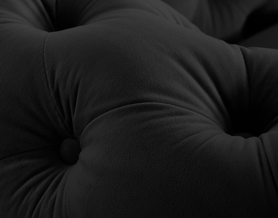 Fauteuil chesterfield en velours pieds bois Walter