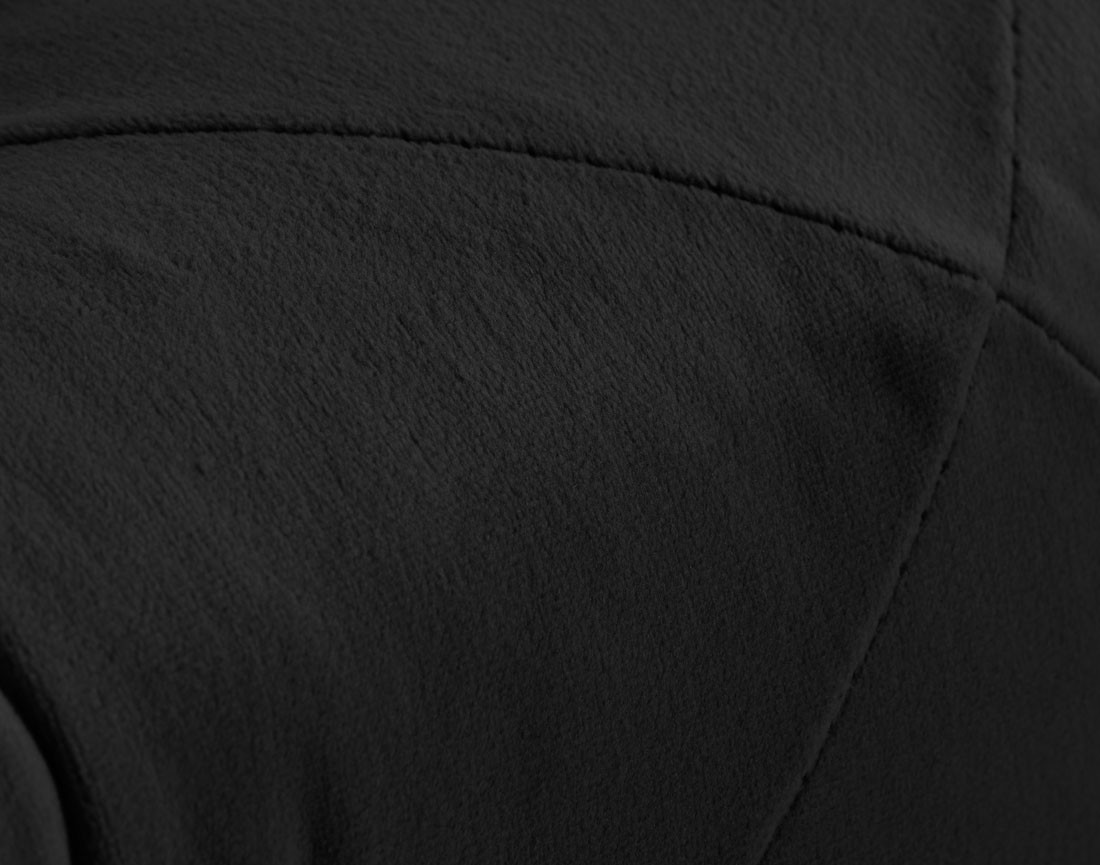 Pouf chesterfield en velours pieds bois Walter