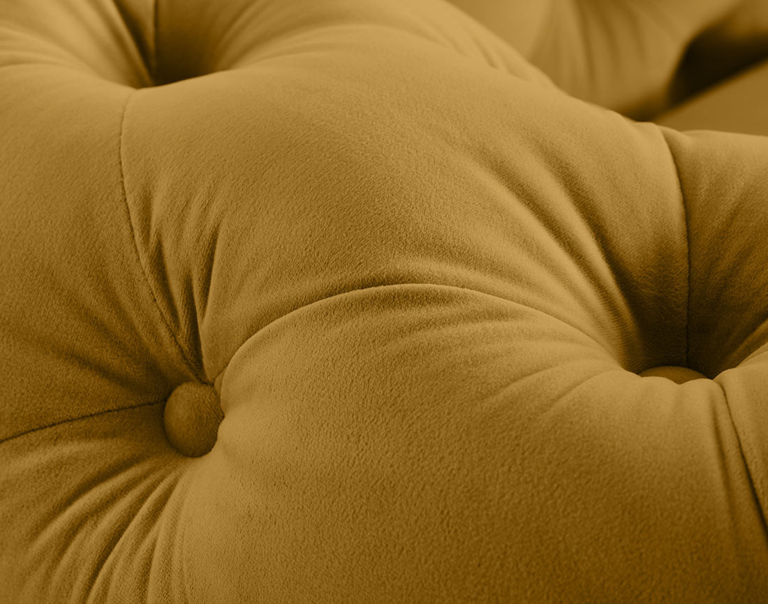 Canapé 2 places chesterfield en velours pieds bois Walter