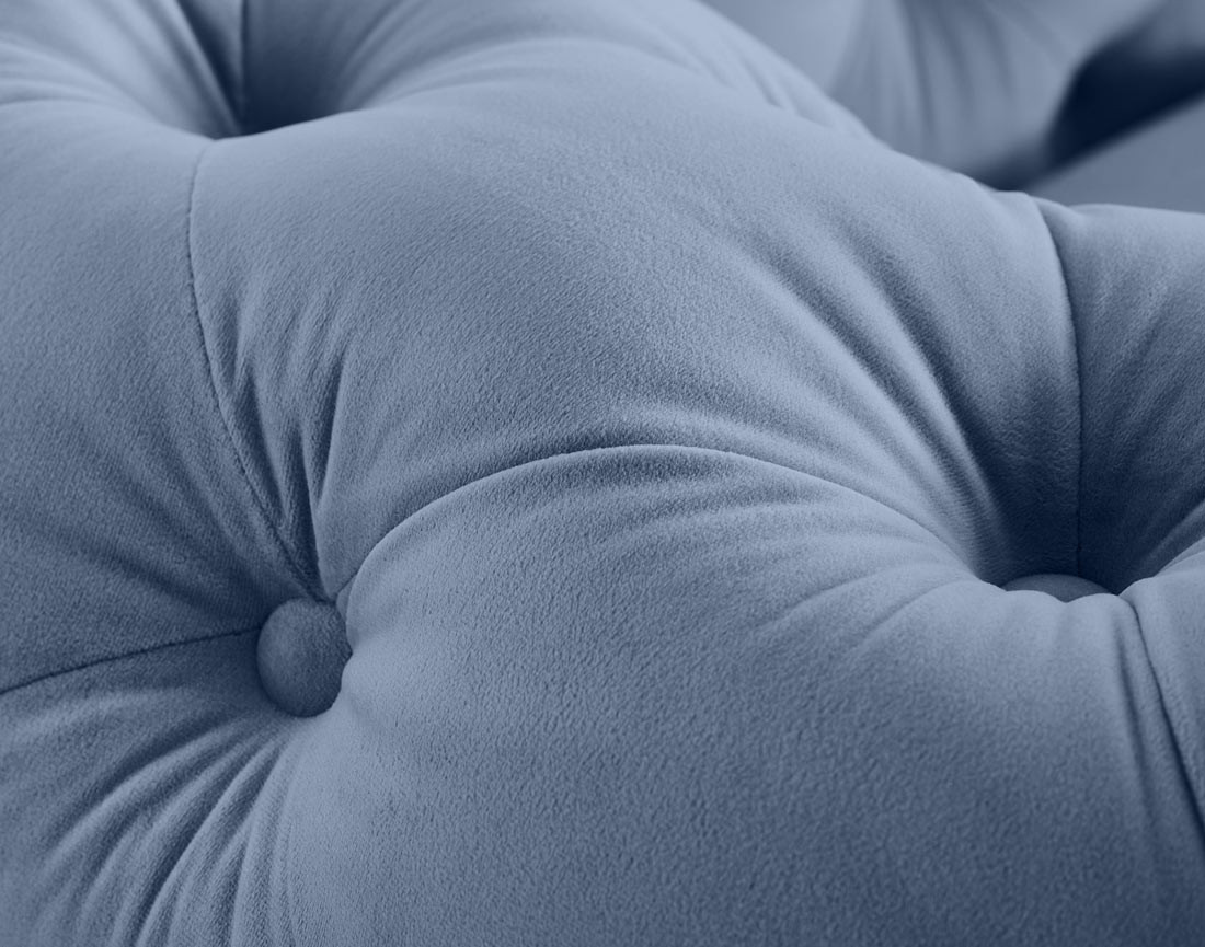 Canapé 2 places chesterfield en velours pieds bois Walter