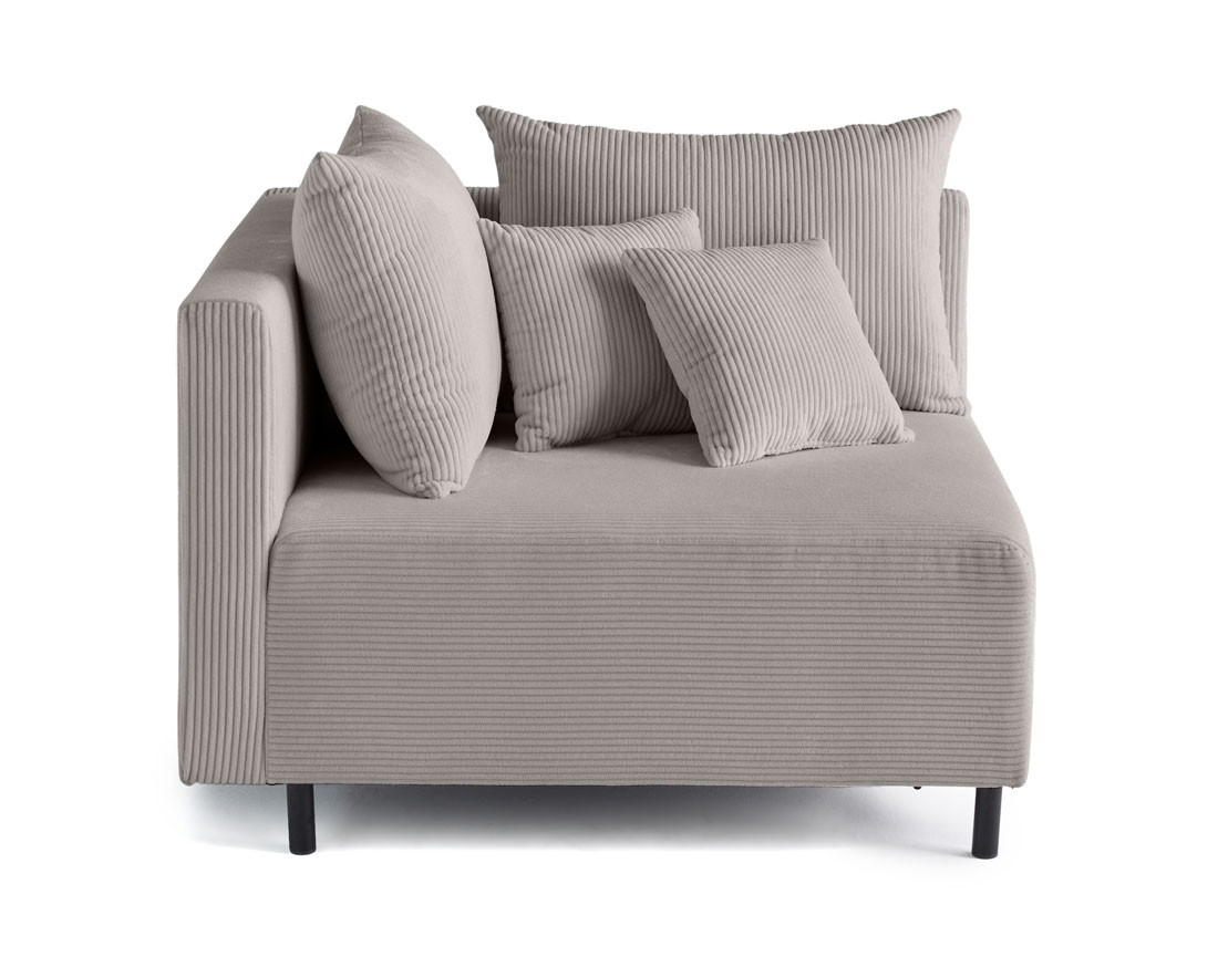 Module d'assise d'angle réversible en velours côtelé Edinburg - gauche