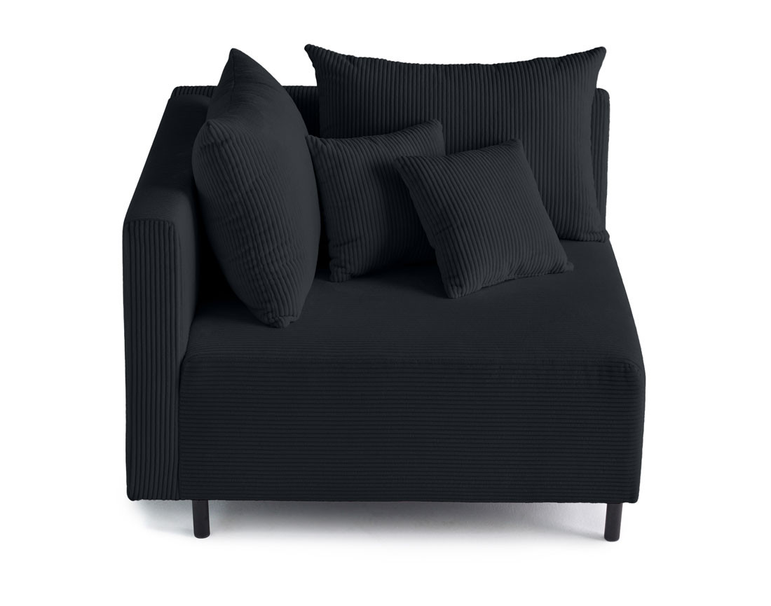 Module d'assise d'angle réversible en velours côtelé Edinburg - gauche