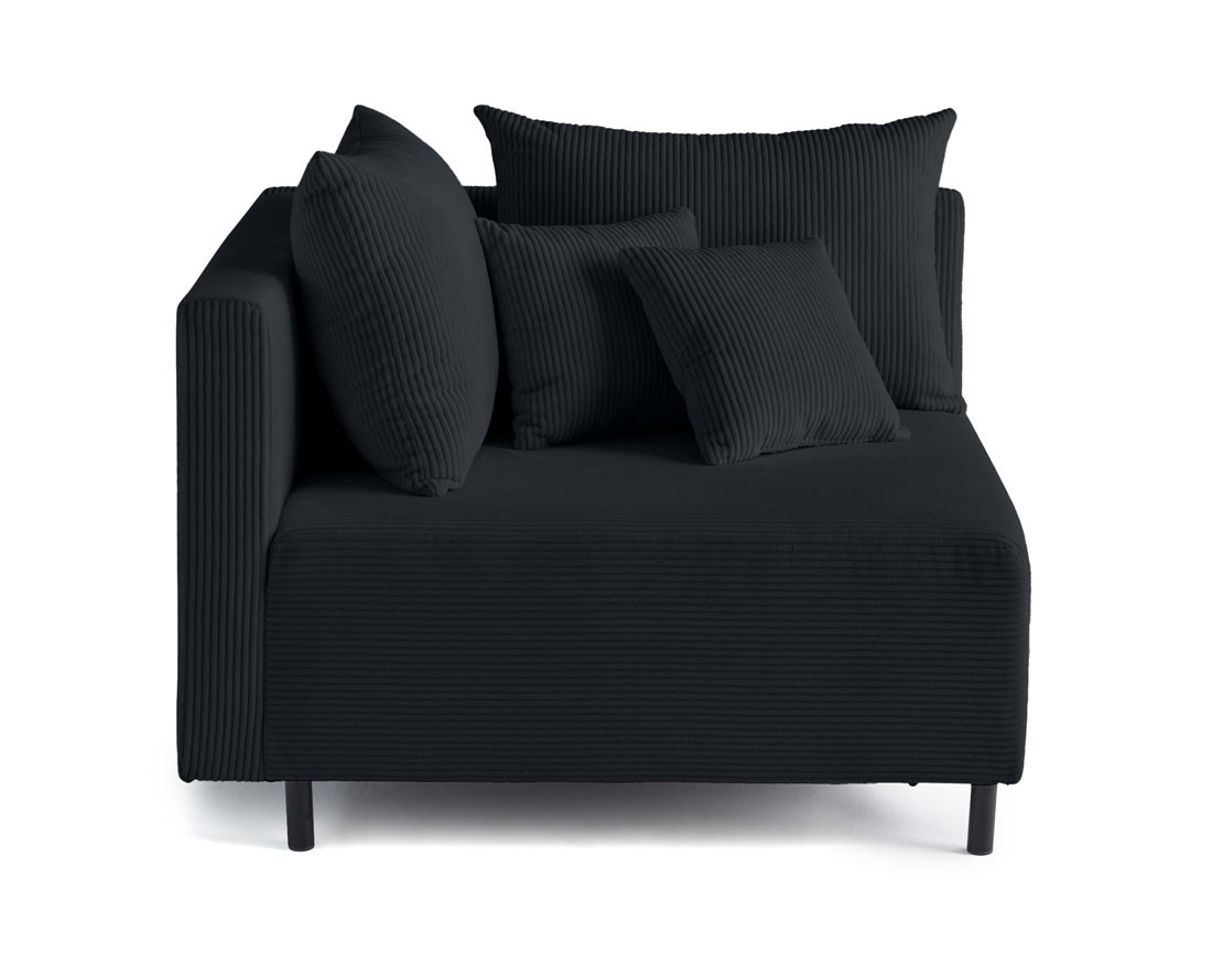 Module d'assise d'angle réversible en velours côtelé Edinburg - gauche