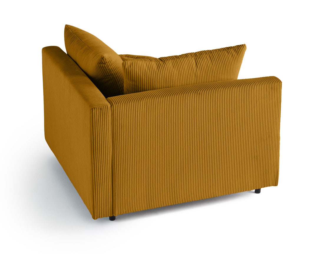Module d'assise d'angle réversible en velours côtelé Edinburg - gauche