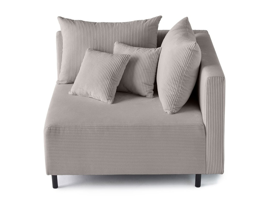 Module d'assise d'angle réversible en velours côtelé Edinburg - droit