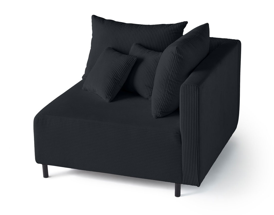 Module d'assise d'angle réversible en velours côtelé Edinburg - droit