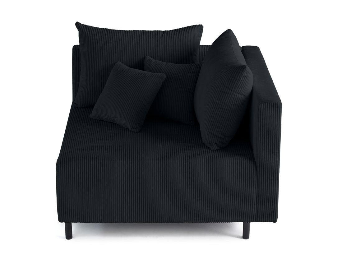 Module d'assise d'angle réversible en velours côtelé Edinburg - droit