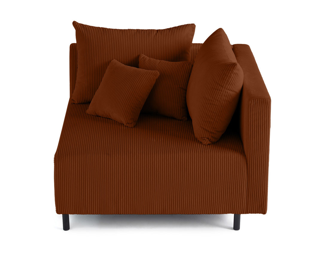 Module d'assise d'angle réversible en velours côtelé Edinburg - droit