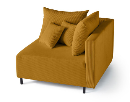 Module d'assise d'angle réversible en velours côtelé Edinburg - droit