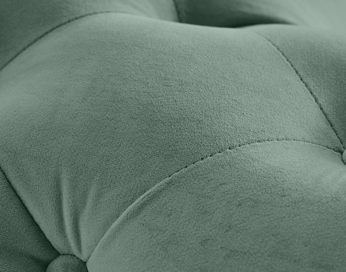 Canapé 3 places chesterfield en velours pieds en métal doré Camden