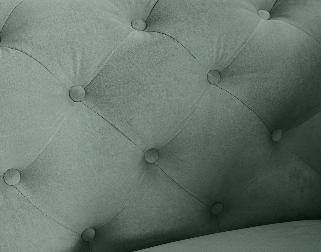 Fauteuil chesterfield en velours pieds en métal doré Camden