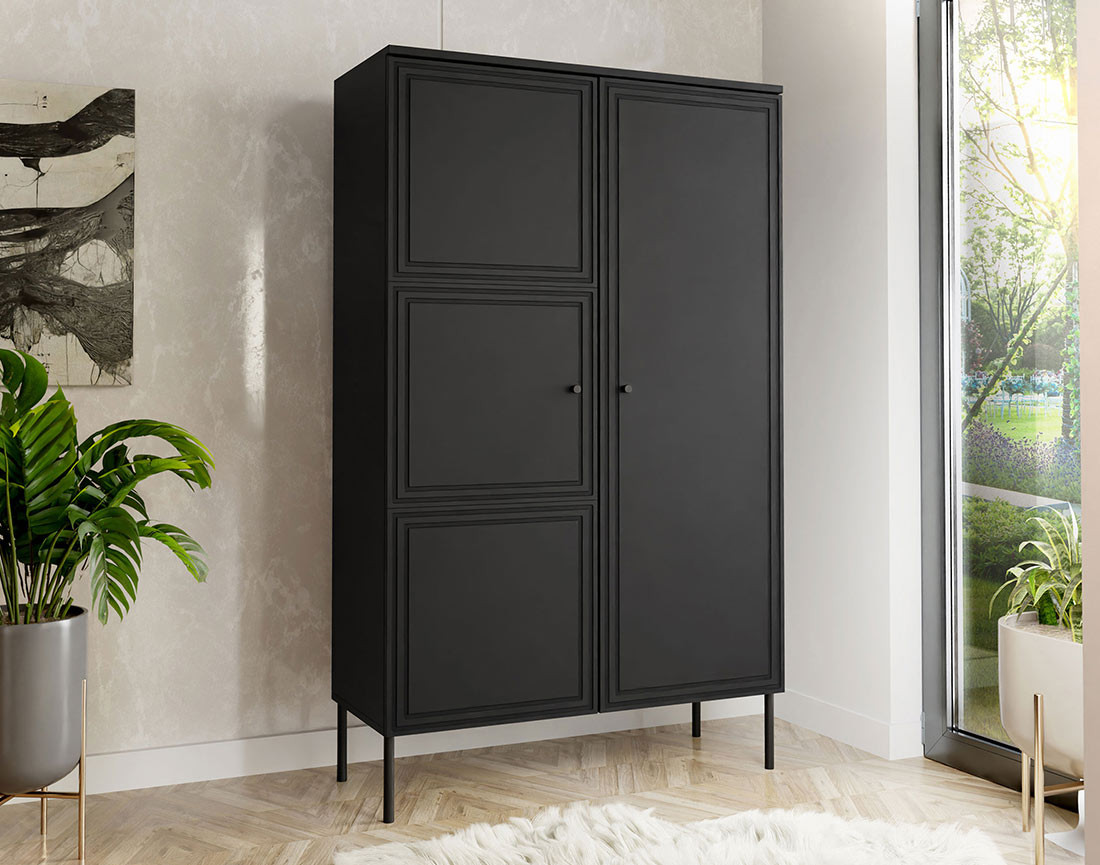 Buffet haut  noir 2 portes 166 cm Lavaggi