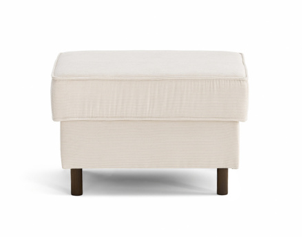 Pouf en velours côtelé pieds bois foncé Jake