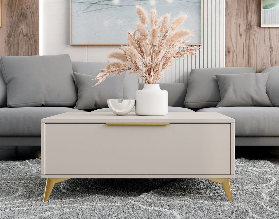 Table basse beige 104 cm Boccioni