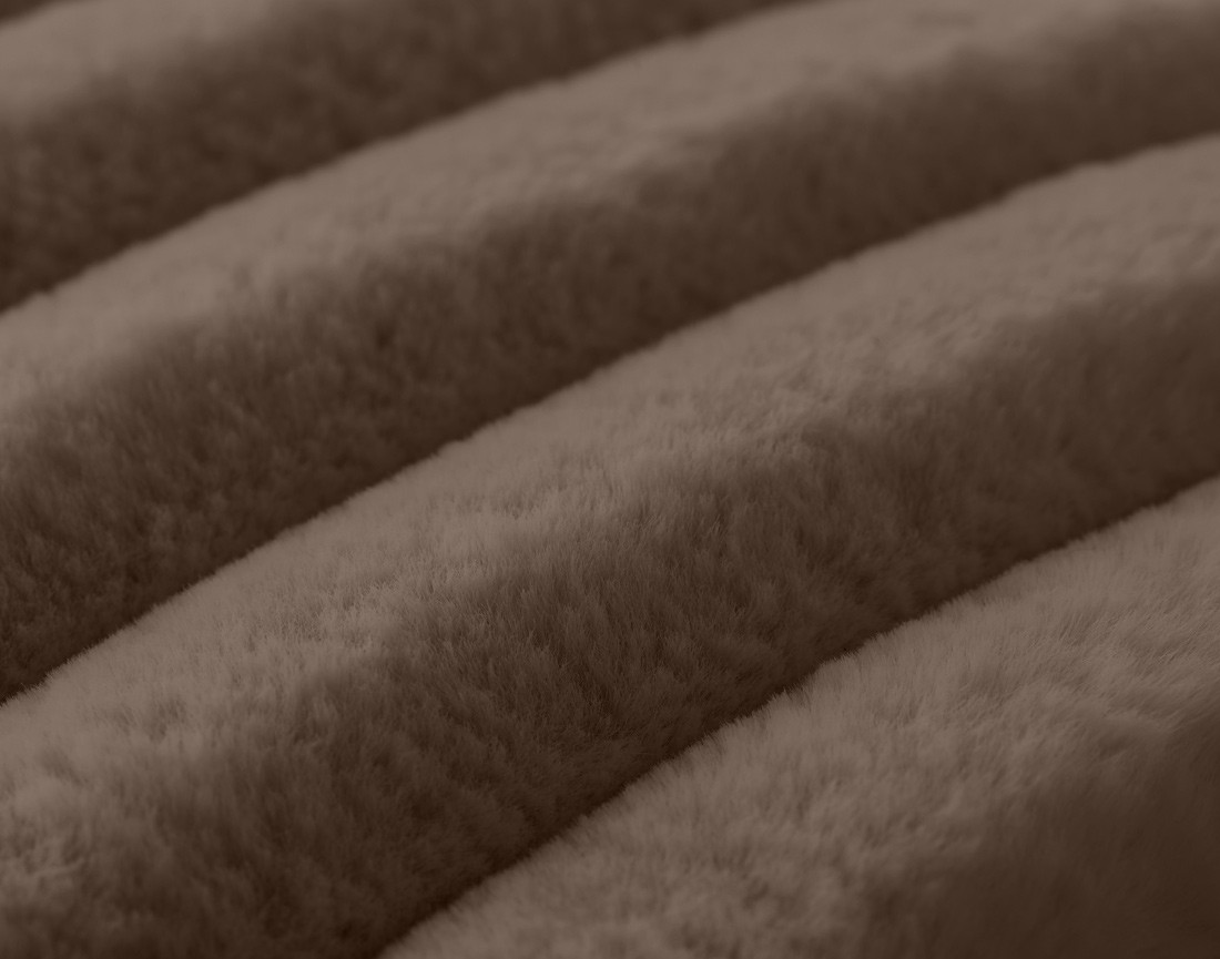 Coussin en fausse fourrure côtelé 40x40 cm Sierra