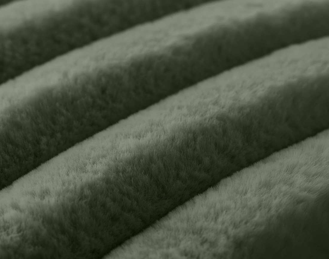 Coussin en fausse fourrure côtelé 40x40 cm Sierra