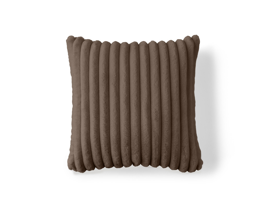Coussin en fausse fourrure côtelé 50x50 cm Sierra