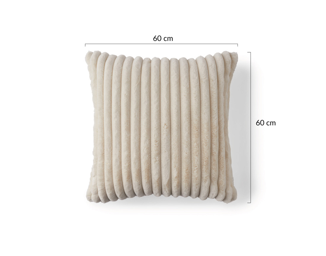 Coussin en fausse fourrure côtelé 60x60 cm Sierra