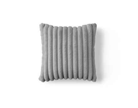 Coussin en fausse fourrure côtelé et velours 40x40 cm Pampelune