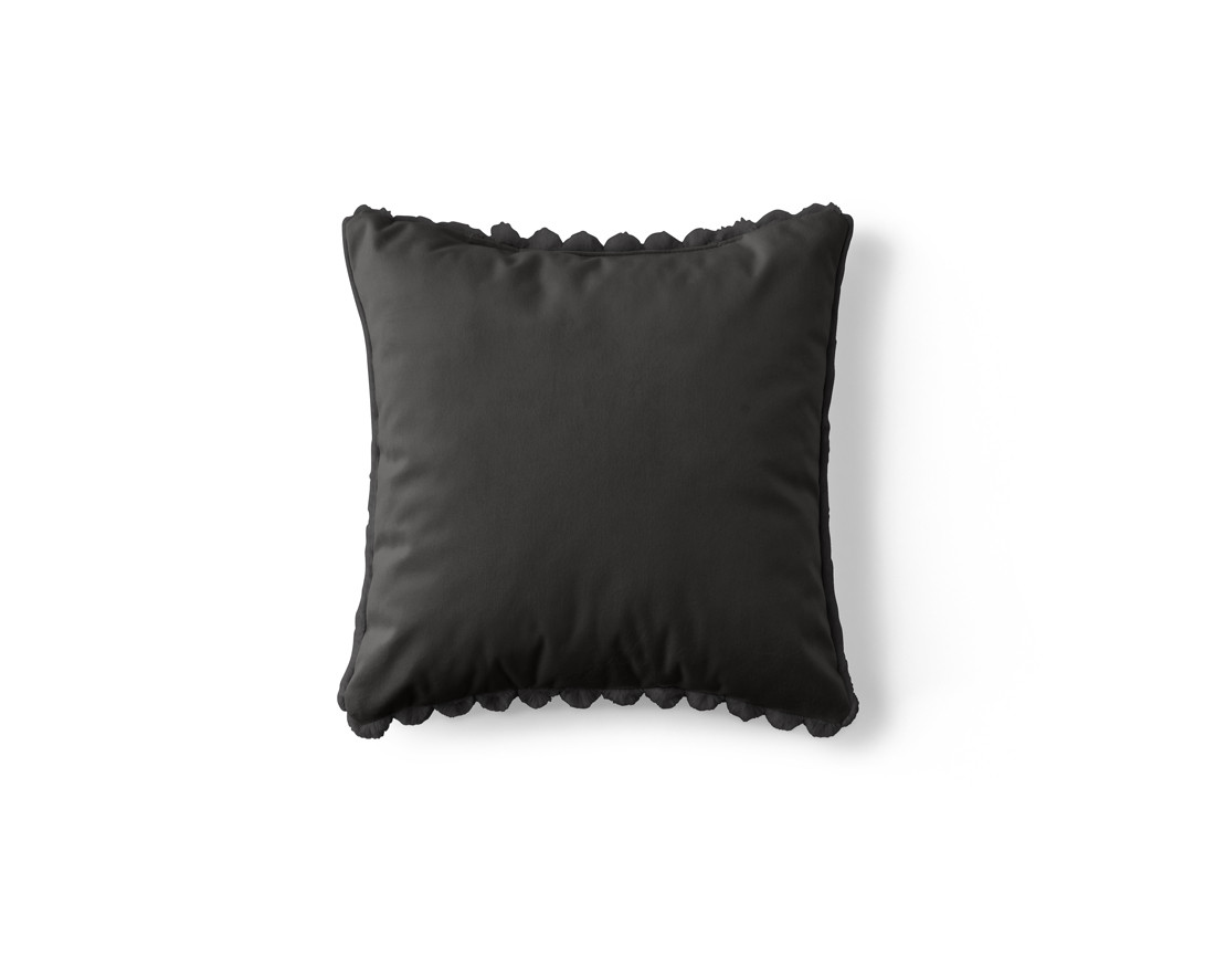 Coussin en fausse fourrure côtelé et velours 40x40 cm Pampelune