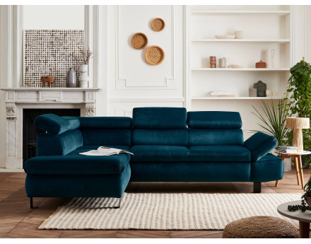 Canapé d'angle convertible 5 places avec têtières Nairobi - Gauche