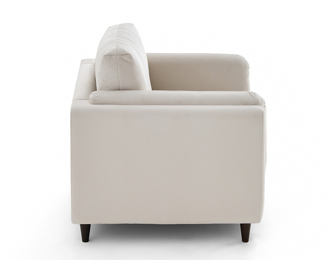 Fauteuil en velours pieds en bois Brooke