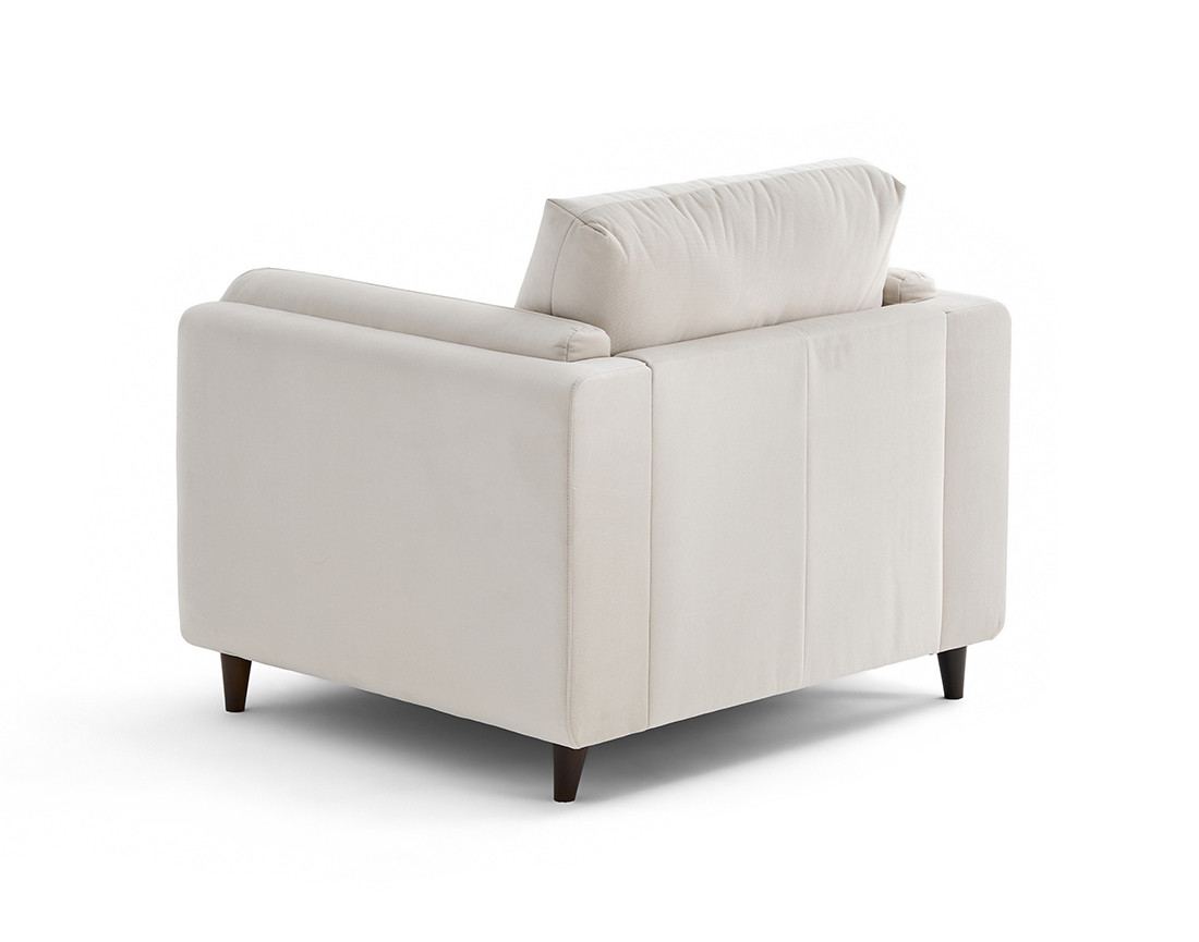 Fauteuil en velours pieds en bois Brooke