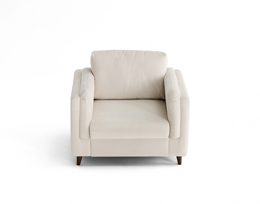 Fauteuil en velours pieds en bois Brooke