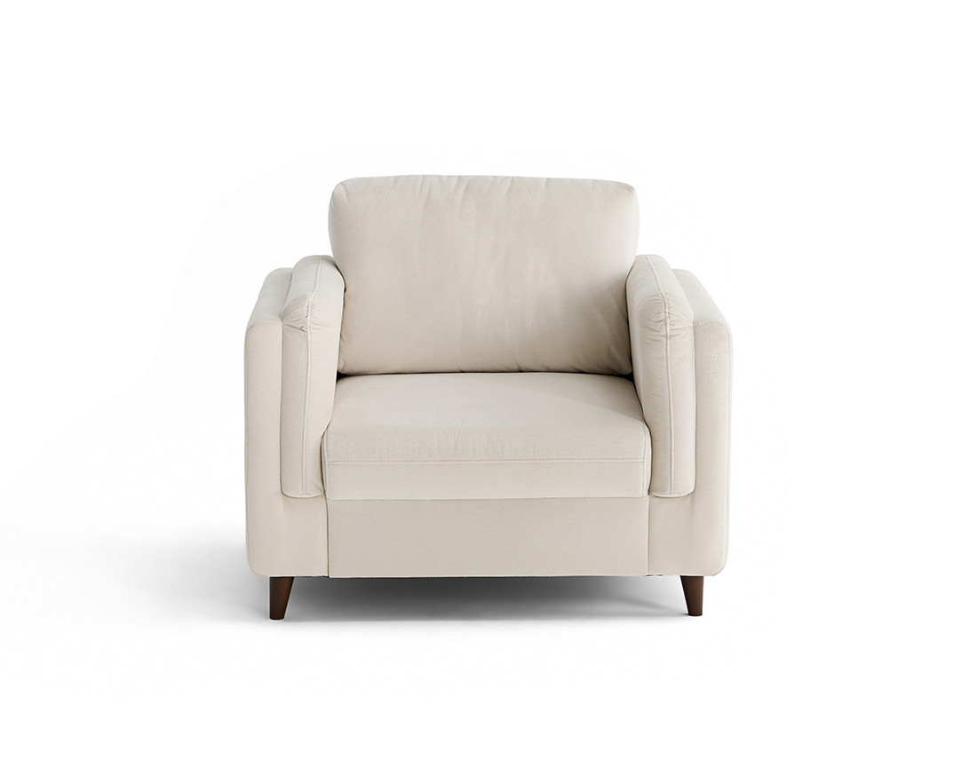 Fauteuil en velours pieds en bois Brooke