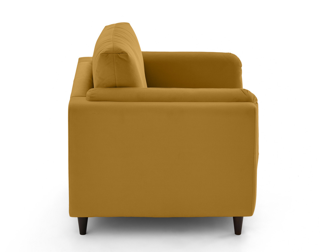 Fauteuil en velours pieds en bois Brooke