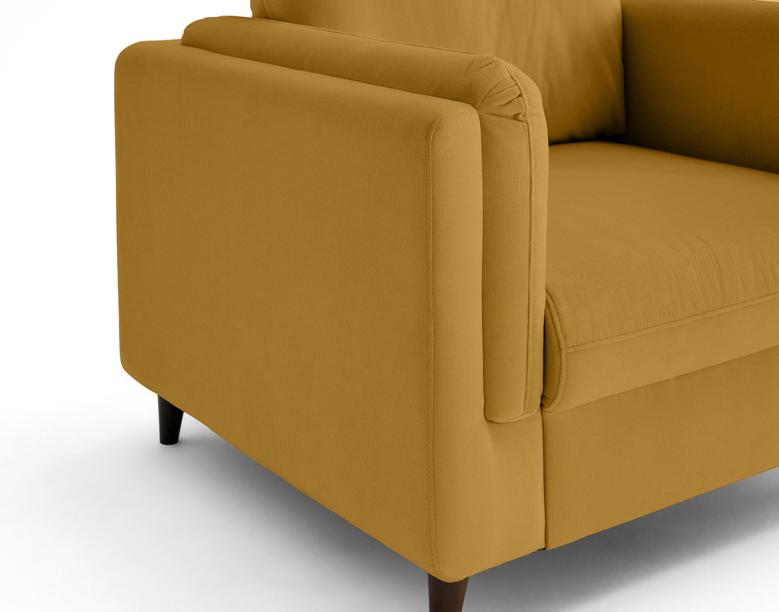 Fauteuil en velours pieds en bois Brooke