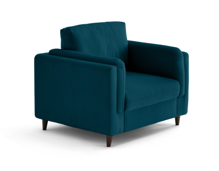 Fauteuil en velours pieds en bois Brooke