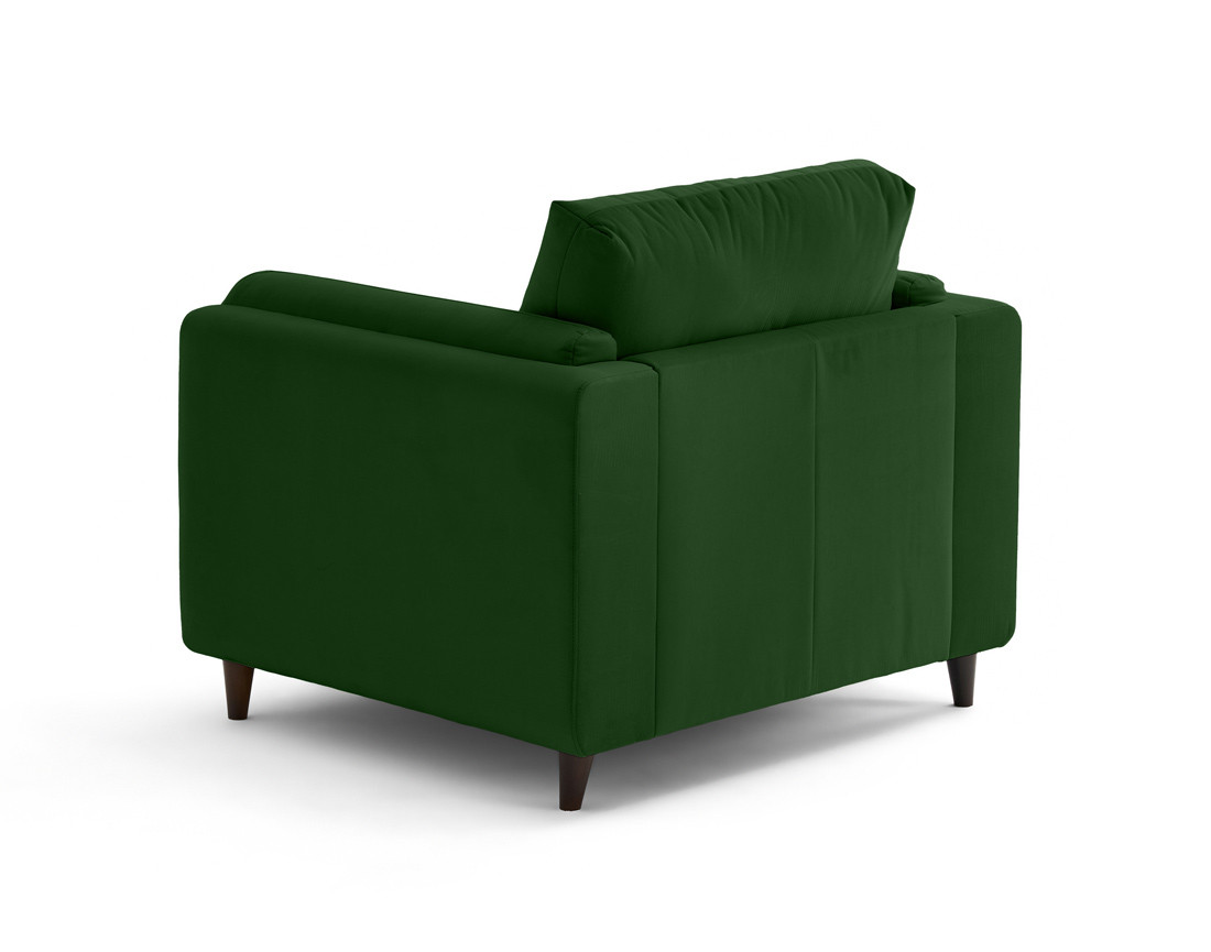 Fauteuil en velours pieds en bois Brooke