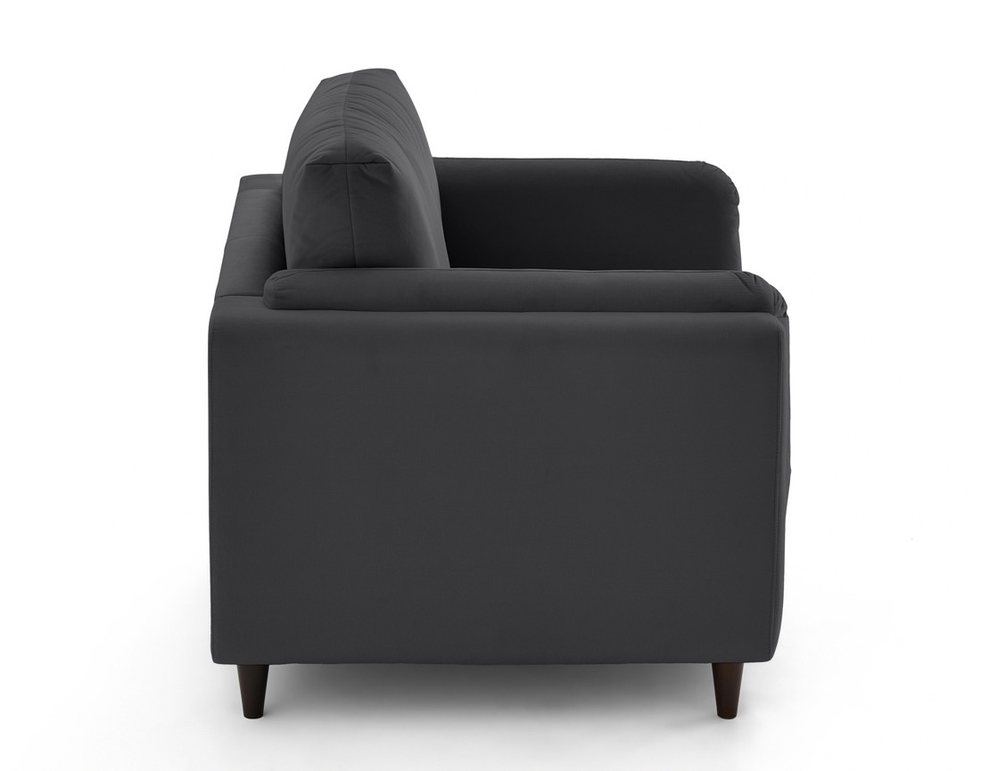 Fauteuil en velours pieds en bois Brooke