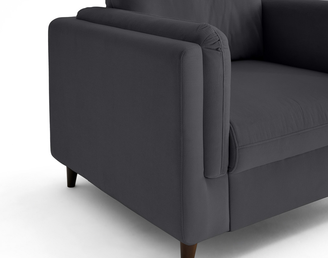 Fauteuil en velours pieds en bois Brooke